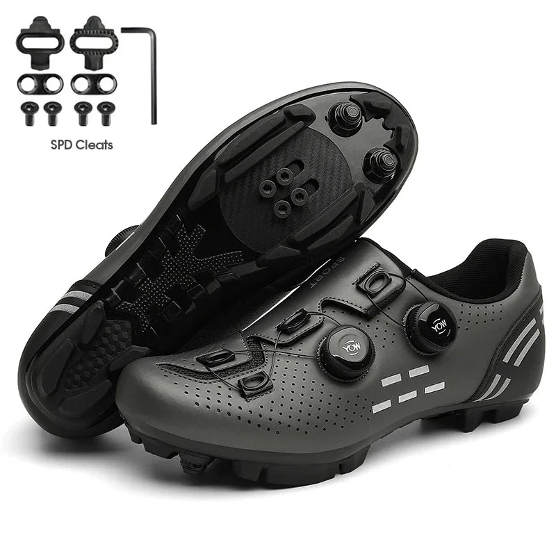Sapatilha de ciclismo com travas, esportiva e de carbono