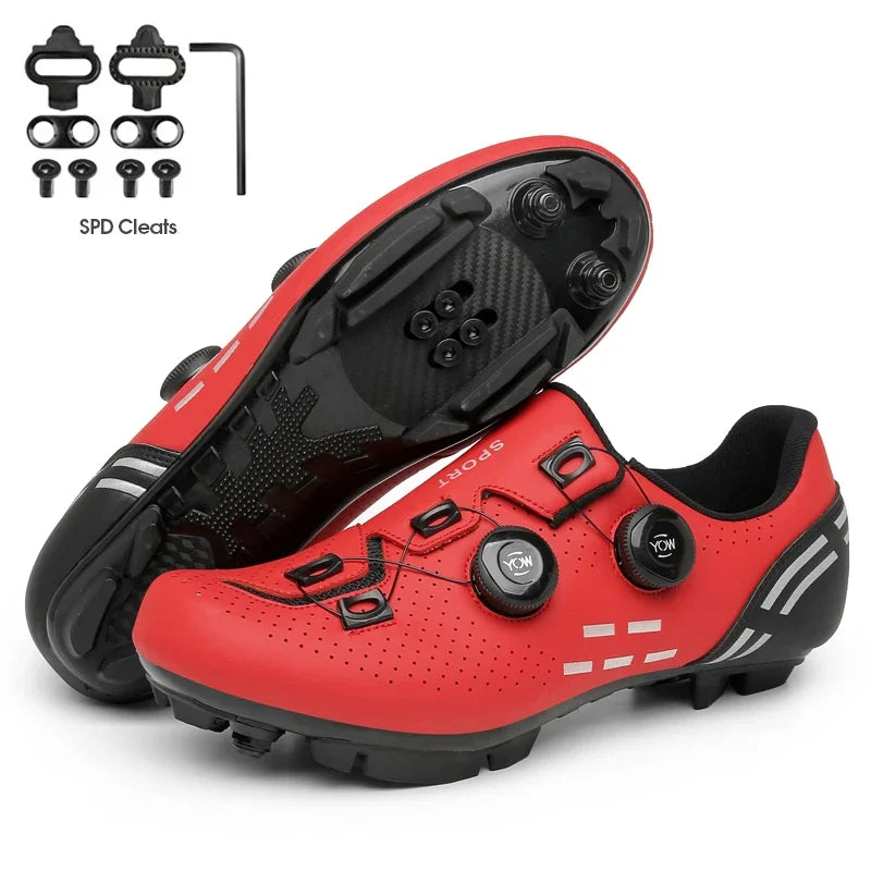 Sapatilha de ciclismo com travas, esportiva e de carbono