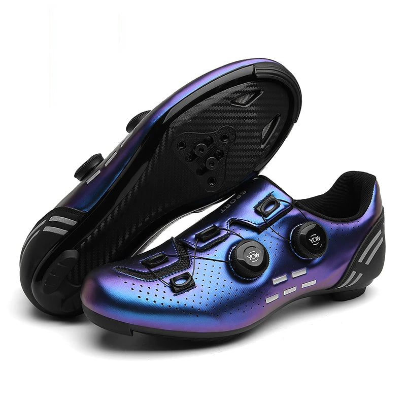 Sapatilha de ciclismo com travas, esportiva e de carbono