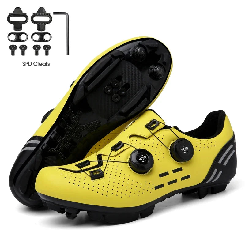Sapatilha de ciclismo com travas, esportiva e de carbono