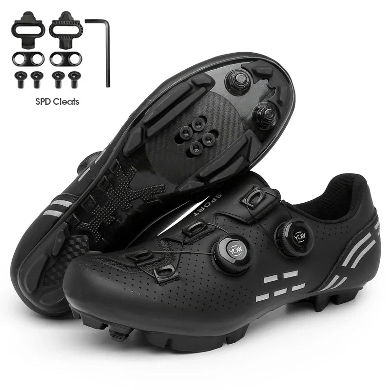 Sapatilha de ciclismo com travas, esportiva e de carbono