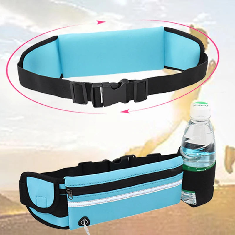 Pochete Esportiva Unissex com Suporte para Garrafa – Ideal para Corrida, Ciclismo e Academia