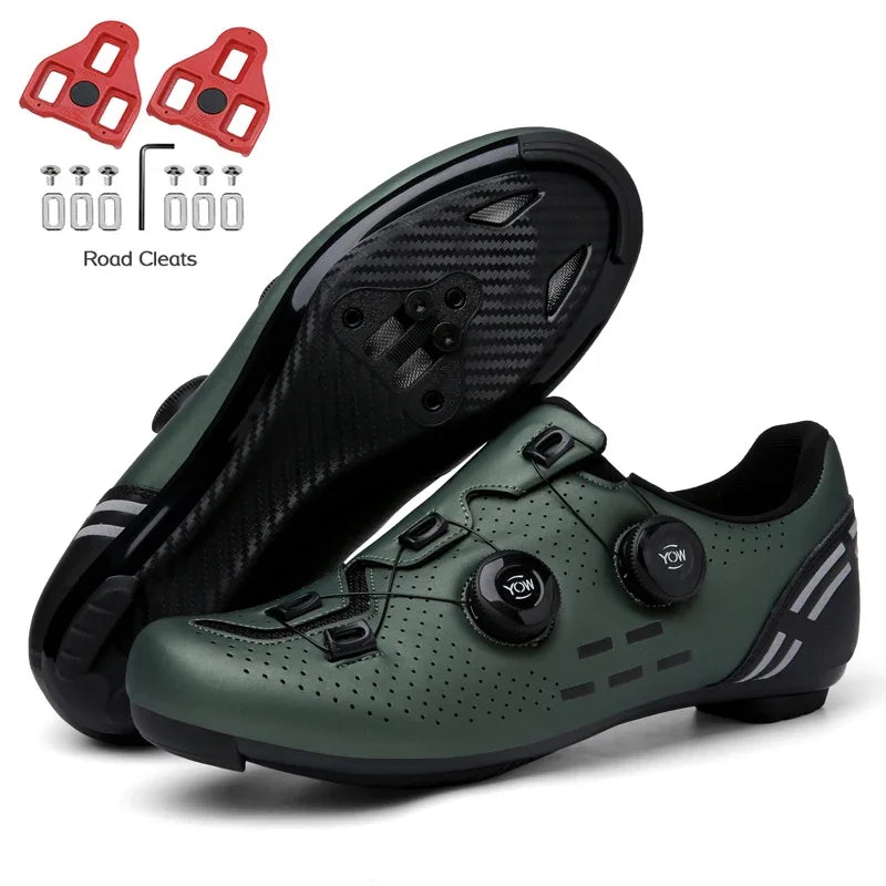Sapatilha de ciclismo com travas, esportiva e de carbono