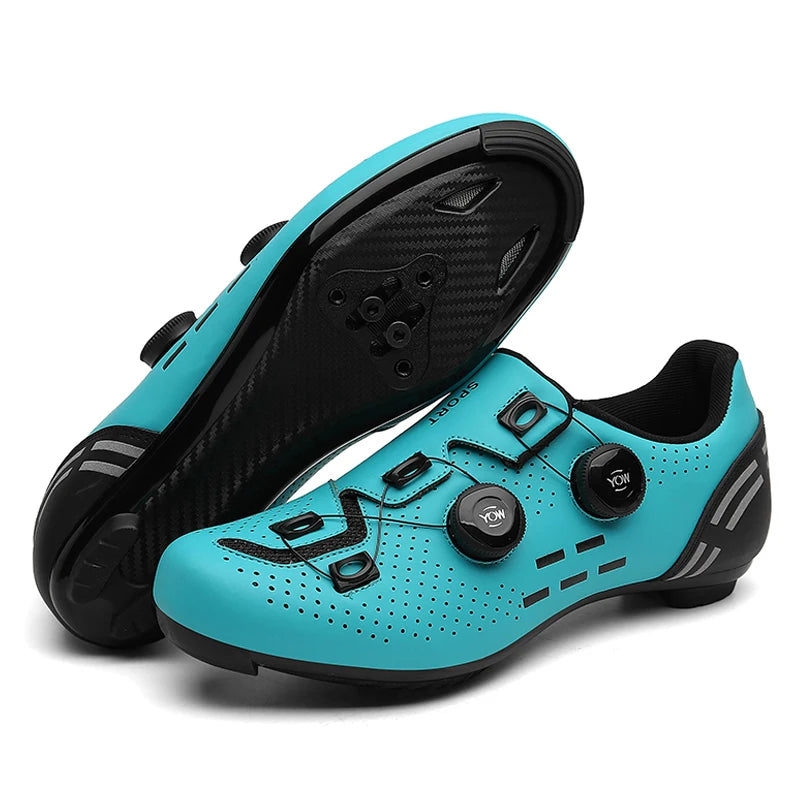 Sapatilha de ciclismo com travas, esportiva e de carbono