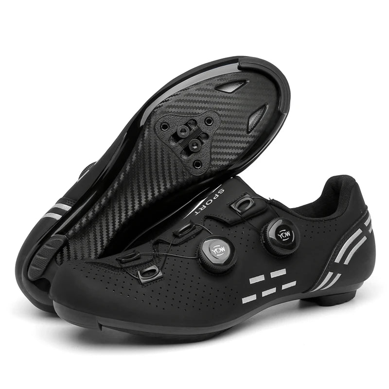 Sapatilha de ciclismo com travas, esportiva e de carbono