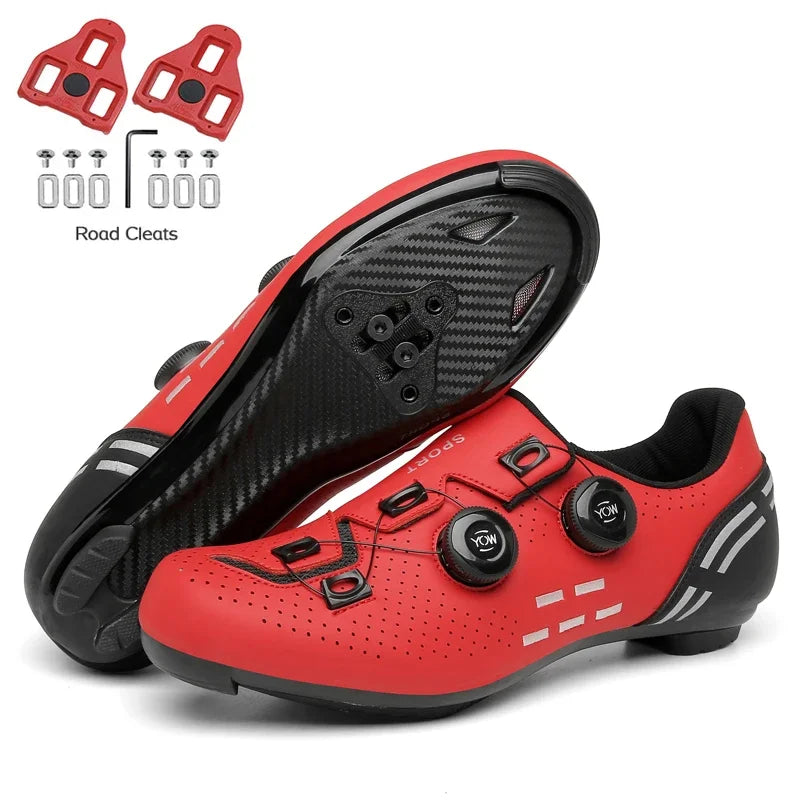 Sapatilha de ciclismo com travas, esportiva e de carbono