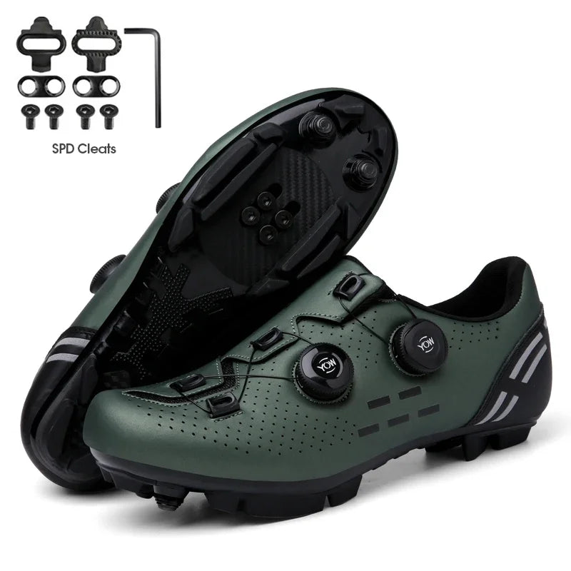 Sapatilha de ciclismo com travas, esportiva e de carbono
