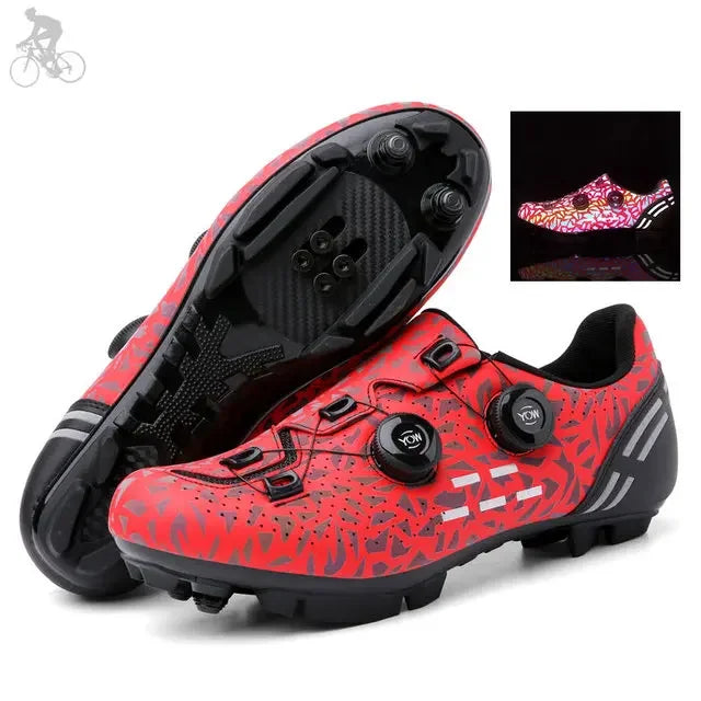 Sapatilha de ciclismo com travas, esportiva e de carbono