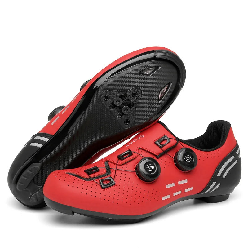 Sapatilha de ciclismo com travas, esportiva e de carbono