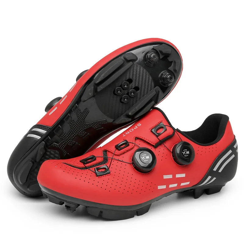 Sapatilha de ciclismo com travas, esportiva e de carbono