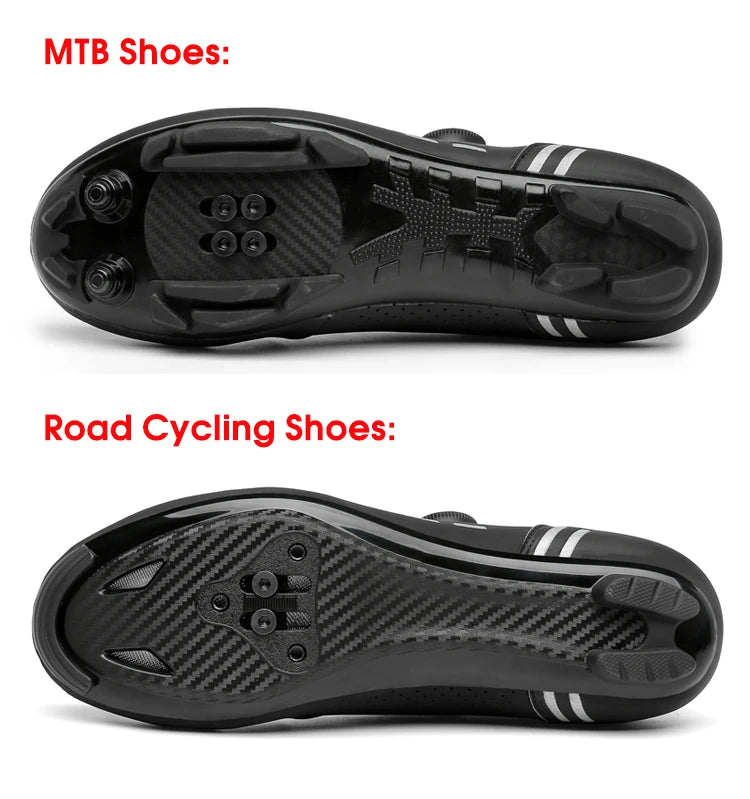 Sapatilha de ciclismo com travas, esportiva e de carbono