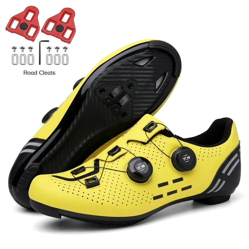 Sapatilha de ciclismo com travas, esportiva e de carbono