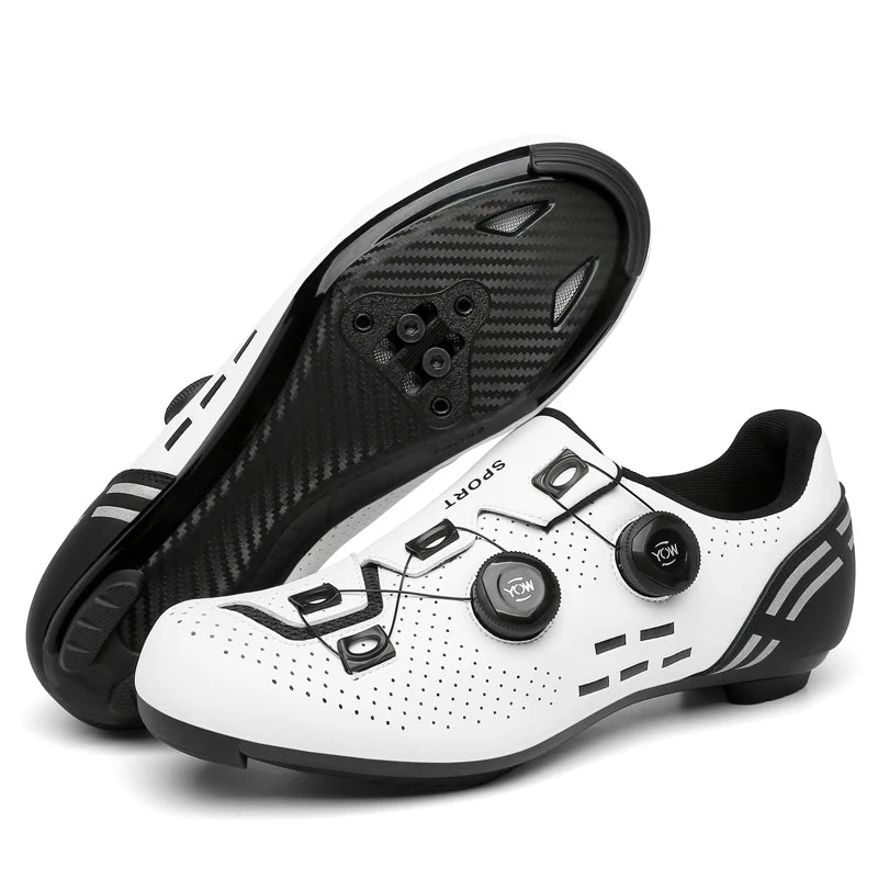 Sapatilha de ciclismo com travas, esportiva e de carbono