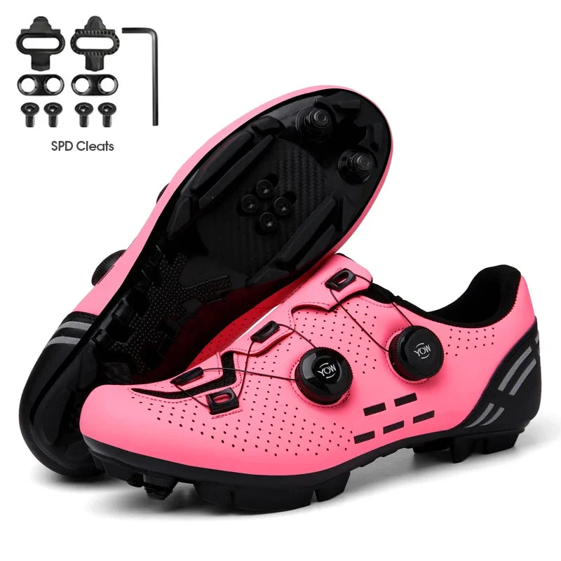 Sapatilha de ciclismo com travas, esportiva e de carbono