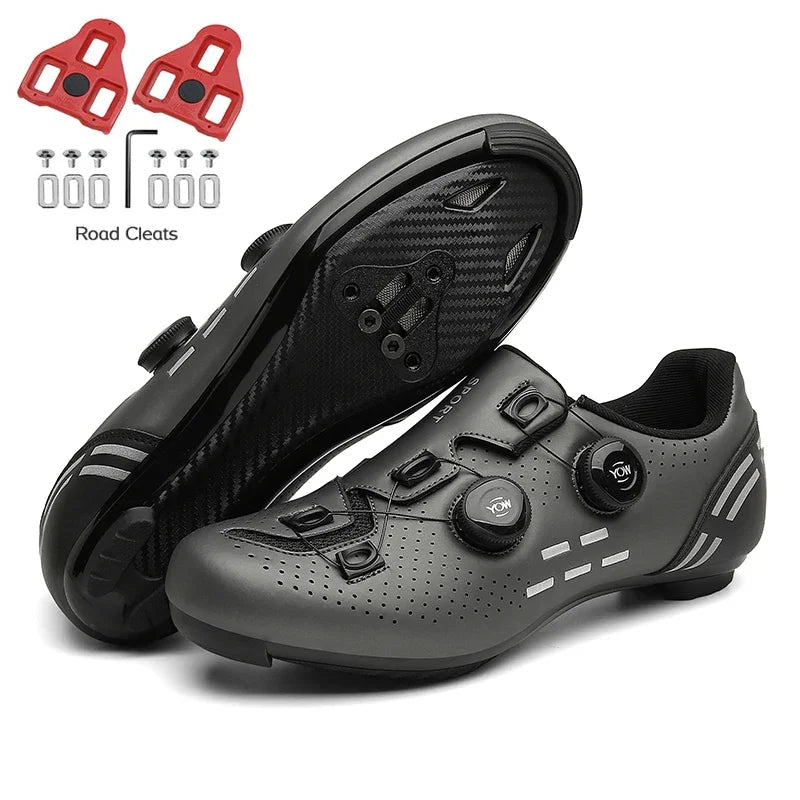 Sapatilha de ciclismo com travas, esportiva e de carbono
